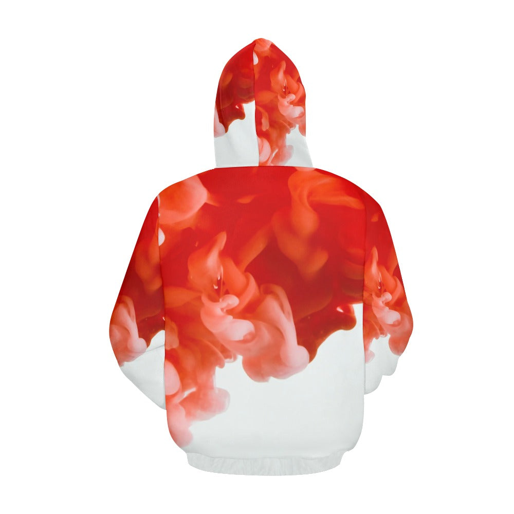 Women's Smoke Red Print Hoodie