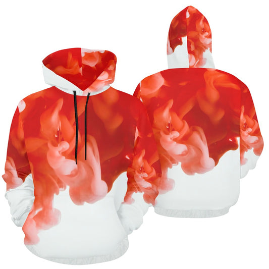 Women's Smoke Red Print Hoodie