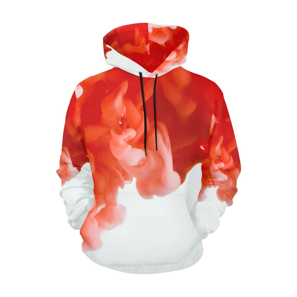 Women's Smoke Red Print Hoodie