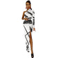 Derrick Allan Half Sleeve Slit Dress
